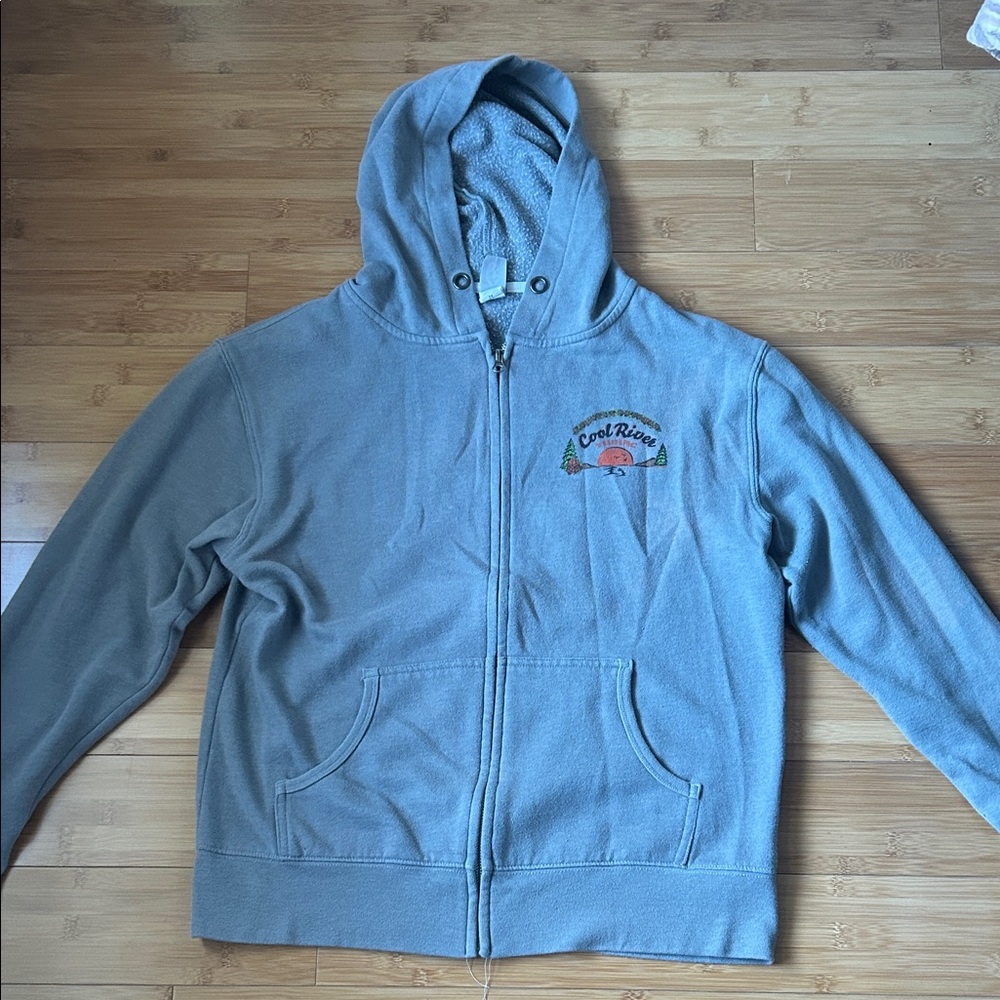 Chattahoochee Gray Men’s Cool River Tubing Zip-Up Hoodie Size Medium